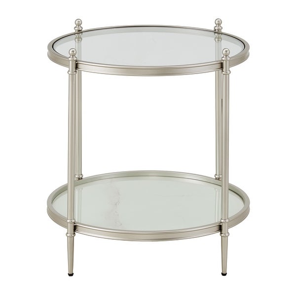 Ximena Champagne Silver Metal and Glass End Table by iNSPIRE Q Bold