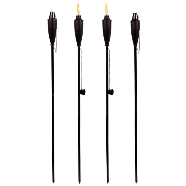 Birdrock Home 4 Pack Outdoor Garden Torches Oil Rubbed Bronze