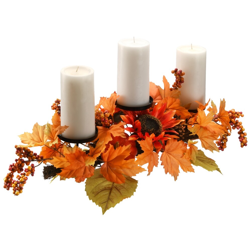 24 inch Harvest Maple Leaf Candleholder   24\