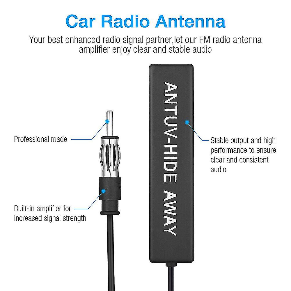 Universal Hidden Amplified Antenna Set Car Radio Antenna 12v Electronic Stereo Am/fm Radio Applicable