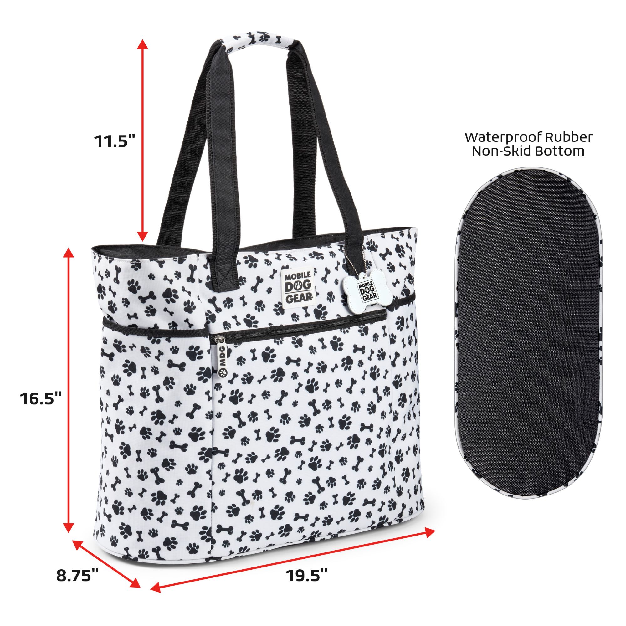 Mobile Dog Gear Black Dogssentials Tote Bag， 19.5