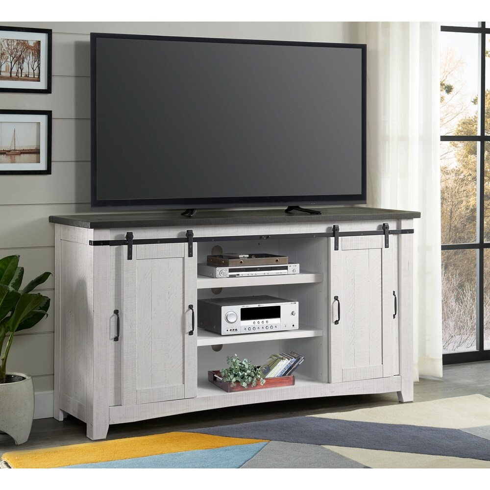 Rustic Farmhouse 65 Inch Wide Solid Wood TV Stand