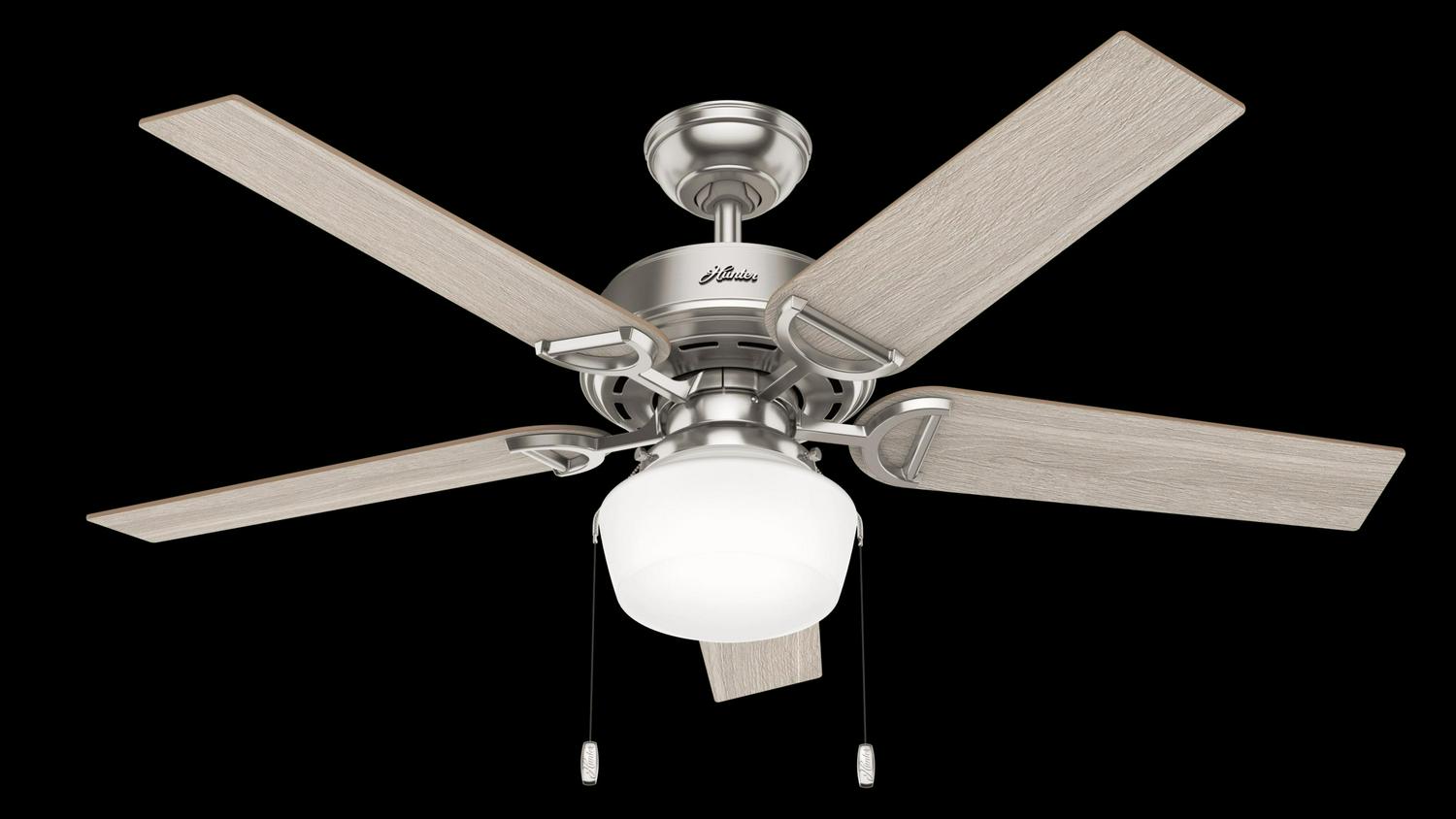 Hunter 52 Viola Brushed Nickel Ceiling Fan with Light Kit and Pull Chain