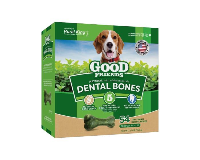 Good Friends Natural Dental Bones - Tiny/Small Size， 54 Count