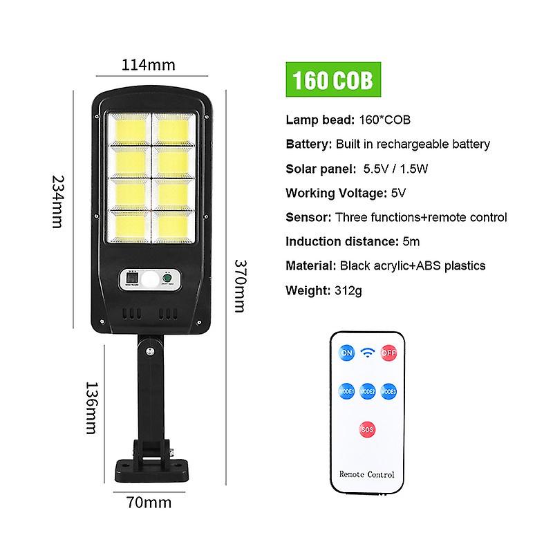 120 Cob Solar Light Outdoor Street Light Wall Light Mobile Pir Sensor Power Lighting 3 Mode Garden Waterproof Light With Remote Control Solar Light (