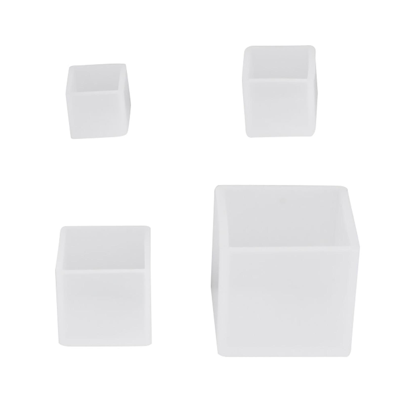 4 Pcs Different Sizes Square Silicone Epoxy Resin Molds For Diy Ornaments Crafts