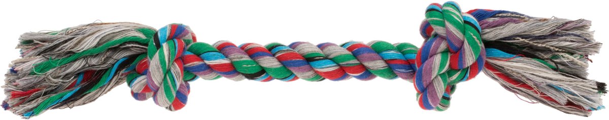 Booda Multi Color 2-Knot Rope Dog Toy，