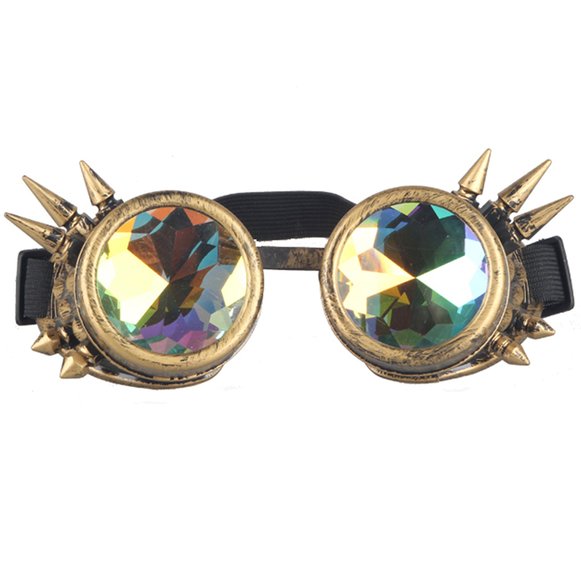 DODOING Vintage Goggles Welding Steampunk Cosplay Glasses Rainbow Kaleidoscope Crystal Lens