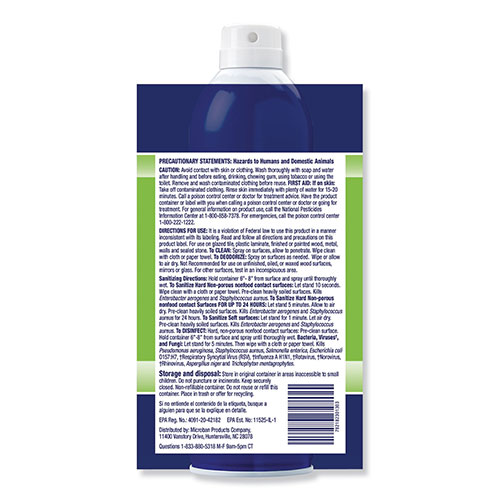 Procter and Gamble Microban 24 Hour Disinfectant Aerosol Sanitizing Spray | 15 oz. Spray Bottle | PGC30130EA