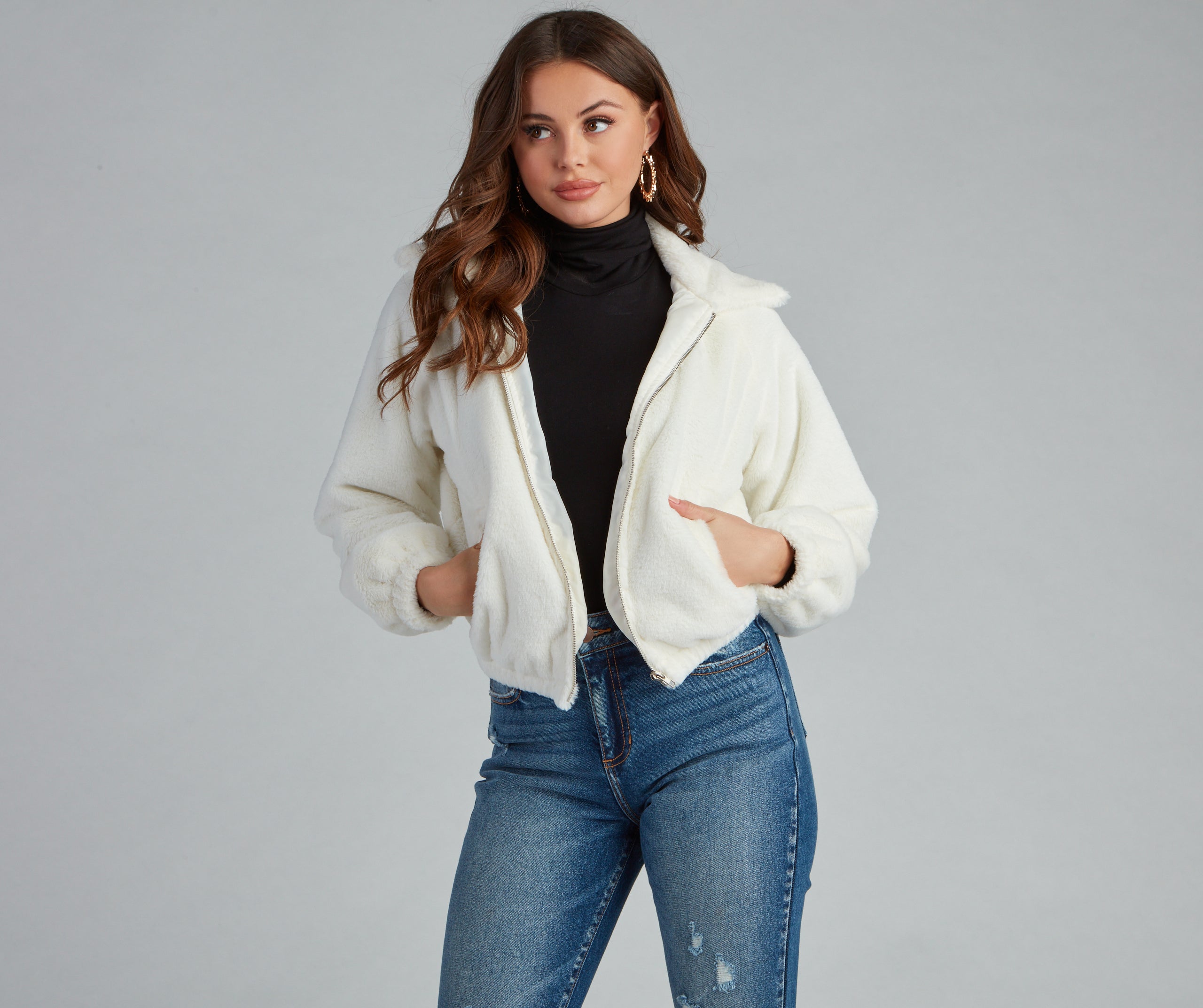 Cuddle Up Faux Fur Bomber Jacket