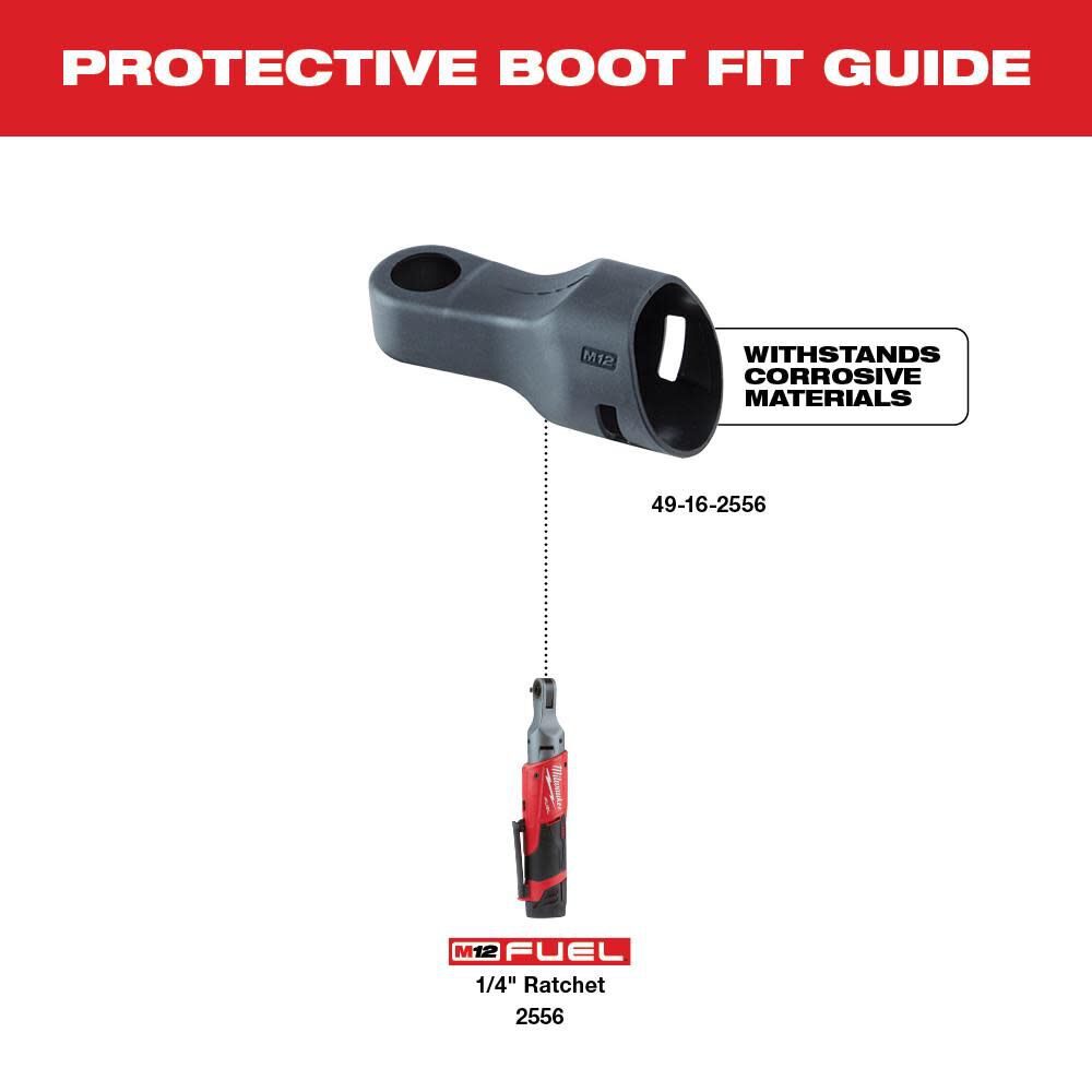 Milwaukee M12 FUEL 1/4 In. Ratchet Protective Boot 49-16-2556 from Milwaukee