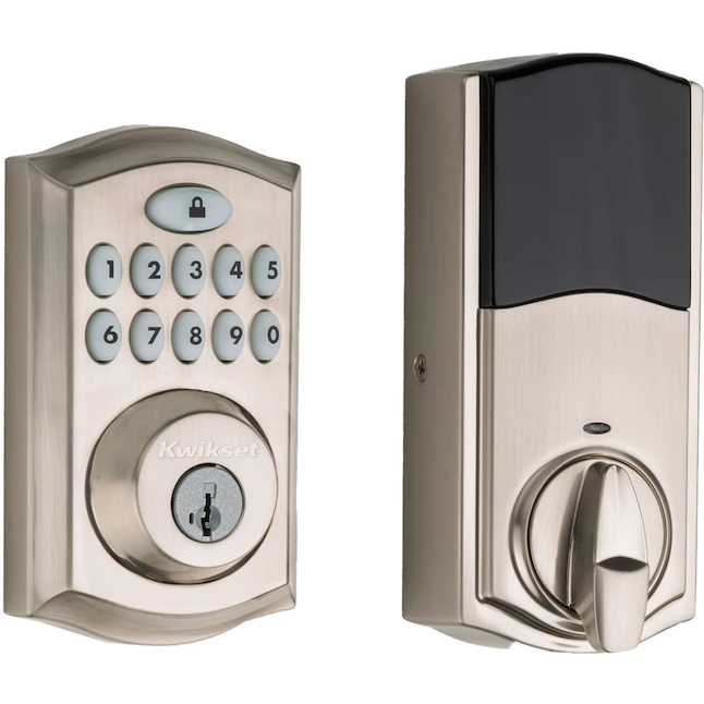 Kwikset  SmartCode 913 Satin Nickel Single Cylinder Electronic Deadbolt Lighted Keypad