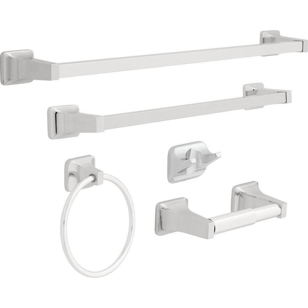 Franklin Brass Futura  24 in. Towel Bar Bath Hardware Accessory in Polished Chrome (2-Pack) D2424PC-2PK