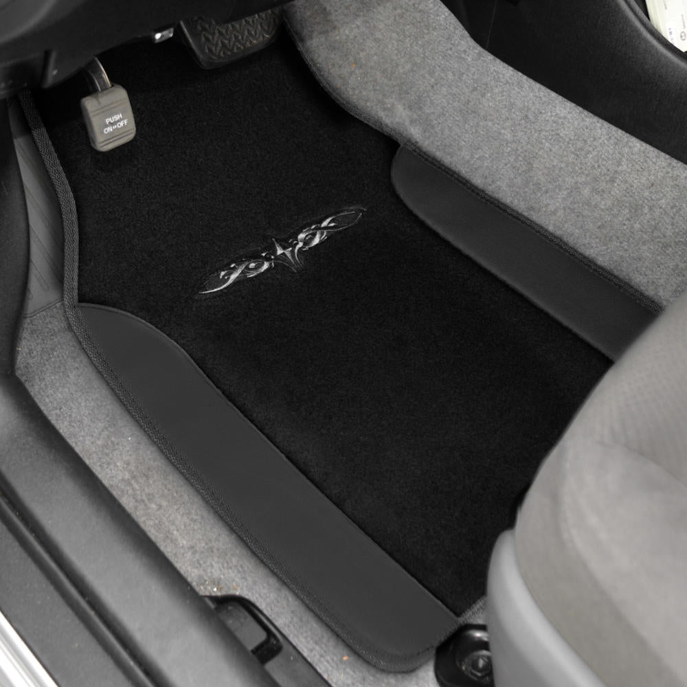 BDK Design Car Floor Mats 4 Pieces - Carpet with Unique Design， Universal Fit - Front and Rear Full Set