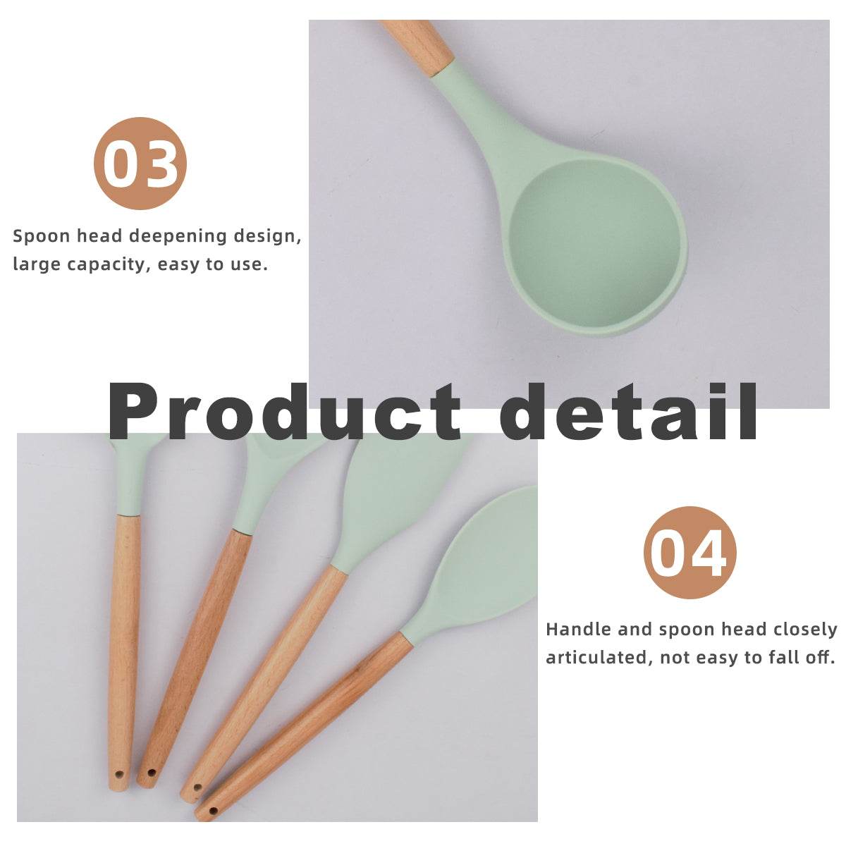 Sulythw Silicone Cooking Utensil Sets Kitchen Heat Resistant Cookware with Holder, 11PCS