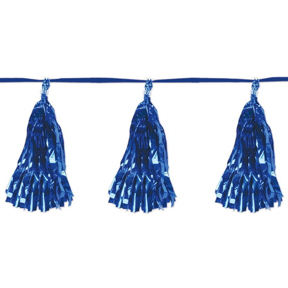 Beistle 59927 B Metallic Tassel Garland  blue  9  ...