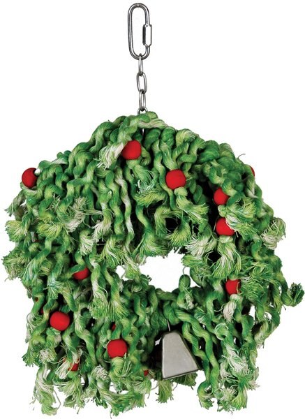 Featherland Paradise Cotton Holiday Wreath Bird Toy