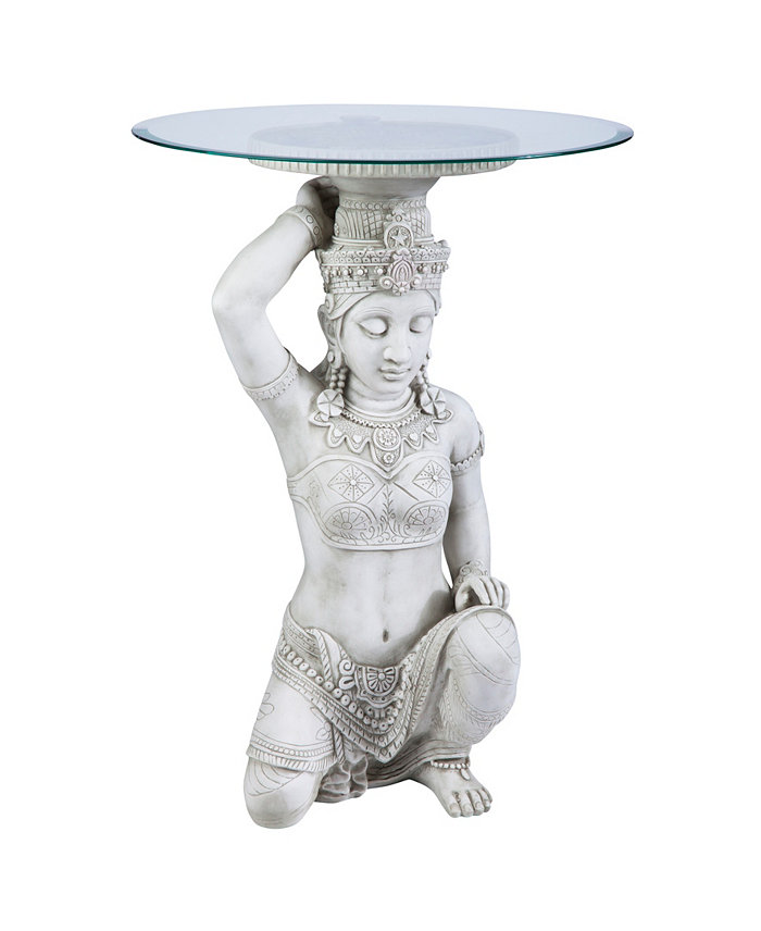 Design Toscano Thai Teppanom Beautiful Being Glass -Topped Asian Decor Table