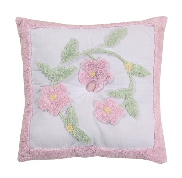 Bloomfield Collection Floral Design 100 Cotton Tufted Unique Luxurious Square Pillow Better Trends