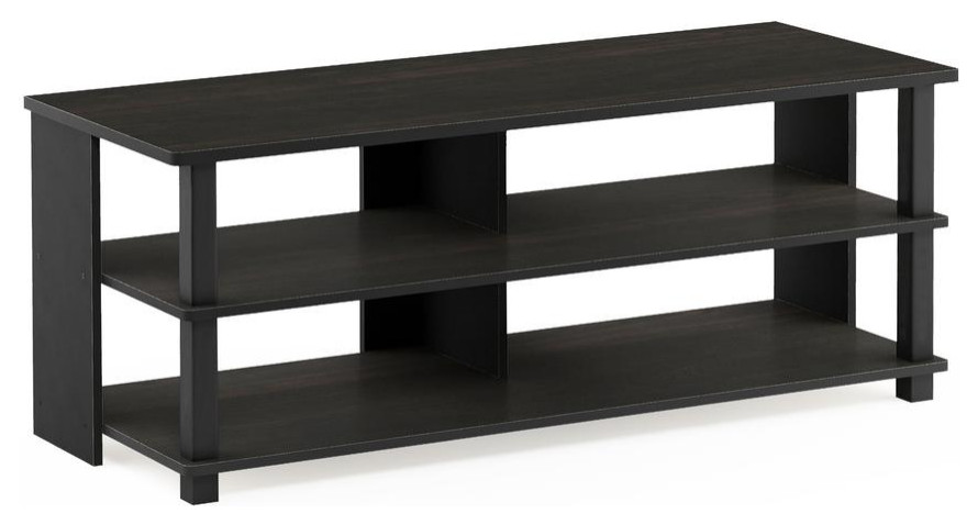 Sully 3 Tier TV Stand for TV up to 50  Espresso/Black  17077EX/BK   Transitional   Entertainment Centers And Tv Stands   by VirVentures  Houzz