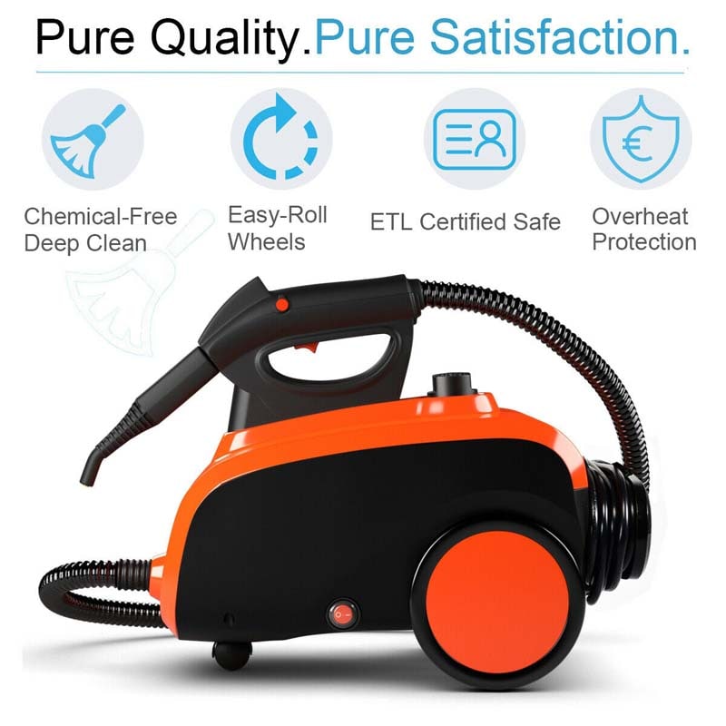 Multipurpose Steam Cleaner, Heavy Duty Household Chemical-Free Floor Carpet Cleaning Machine with 1.5L Water Tank, 18 Accessories