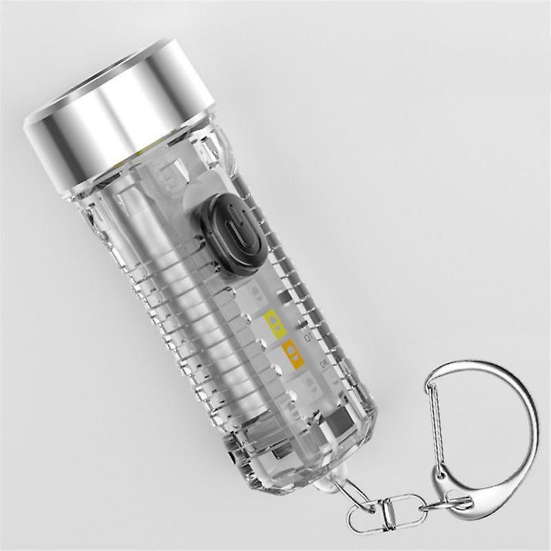 Mini Keychain Flashlight Fast Charging Multi-function Waterproof Fluorescent Magnetic Warning