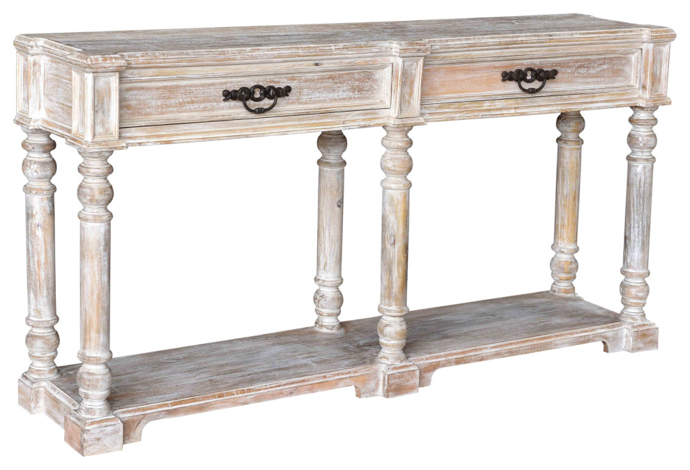 34 quotTurned Leg Console Table   Farmhouse   Console Tables   by Crestview Collection  Houzz