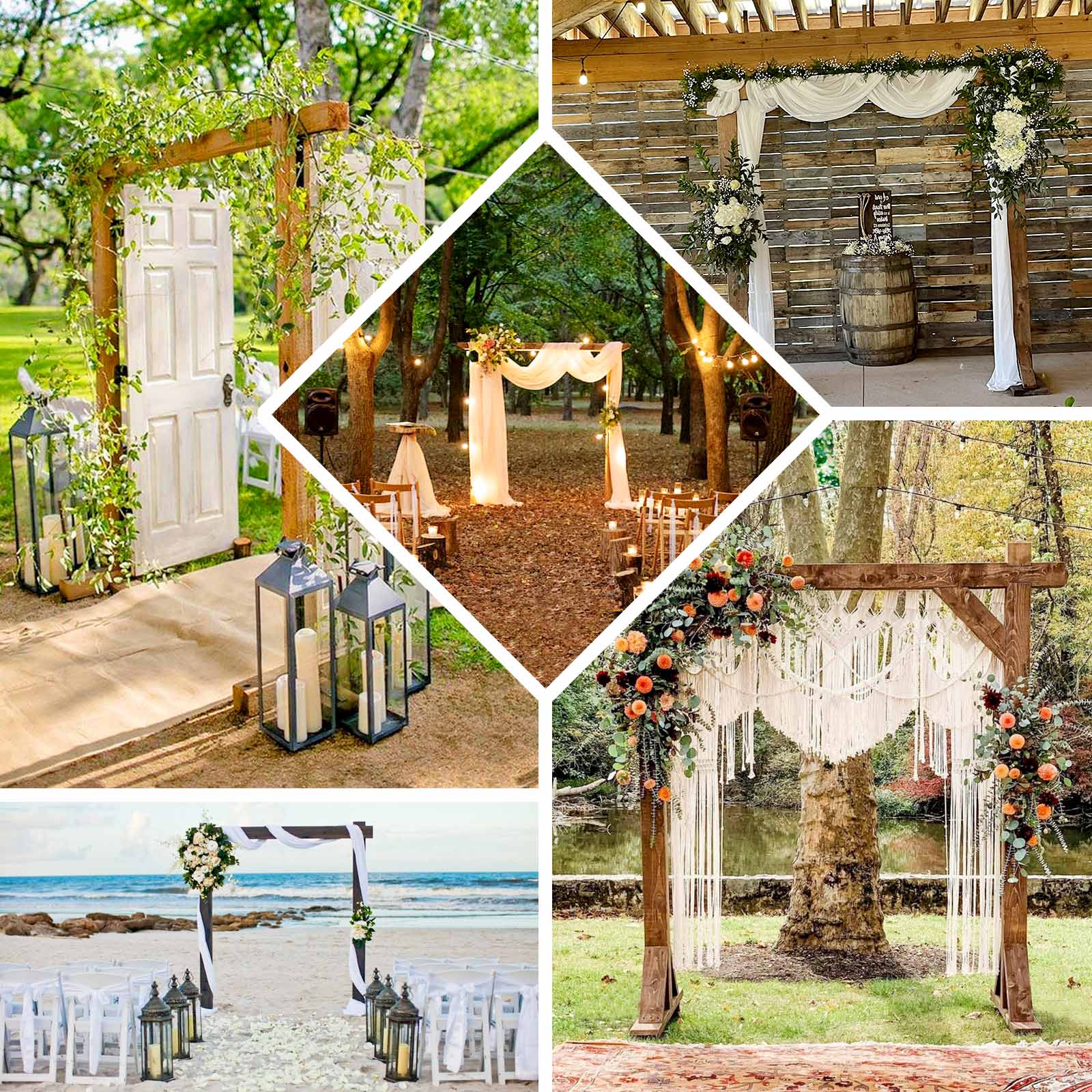 Heavy Duty Wooden Square Frame Wedding Ceremony Backdrop Stand 7ft