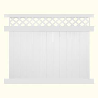 Weatherables Glenshire 6 ft. H x 8 ft. W White Vinyl Lattice Top Fence Panel Kit PWPR-LAT11.3-6X8