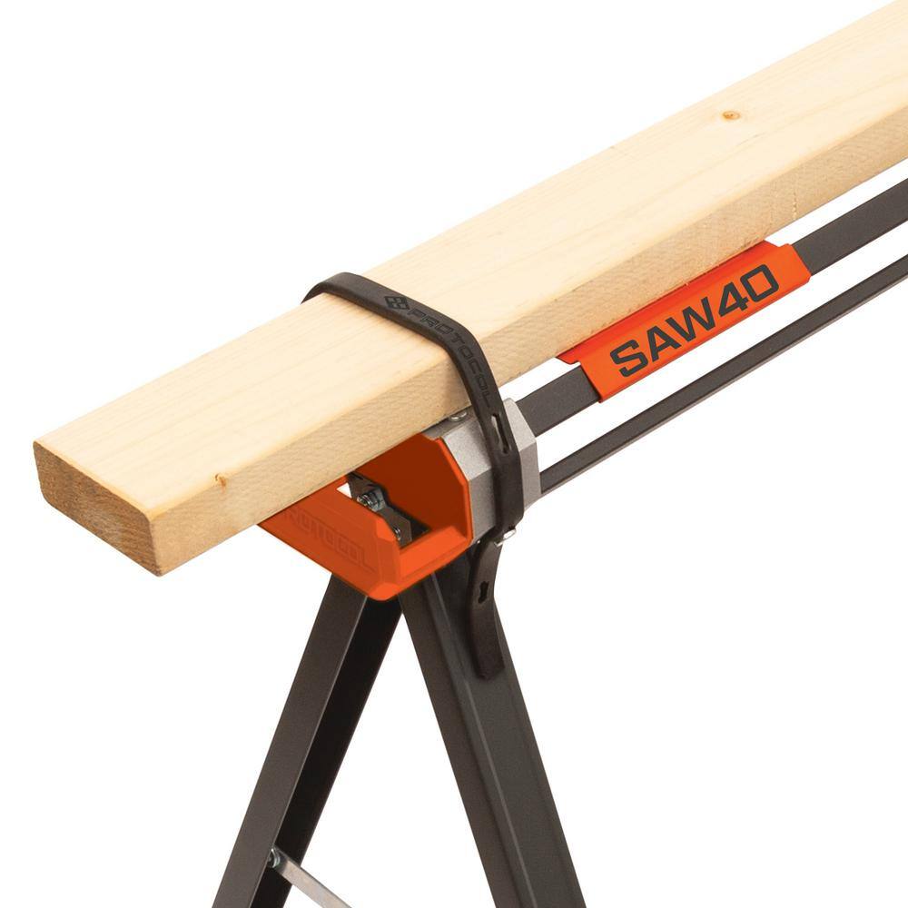 PROTOCOL 29 in. x 40 in. Lightweight Aluminum Sawhorse with 1000 lbs. Capacity SAW40