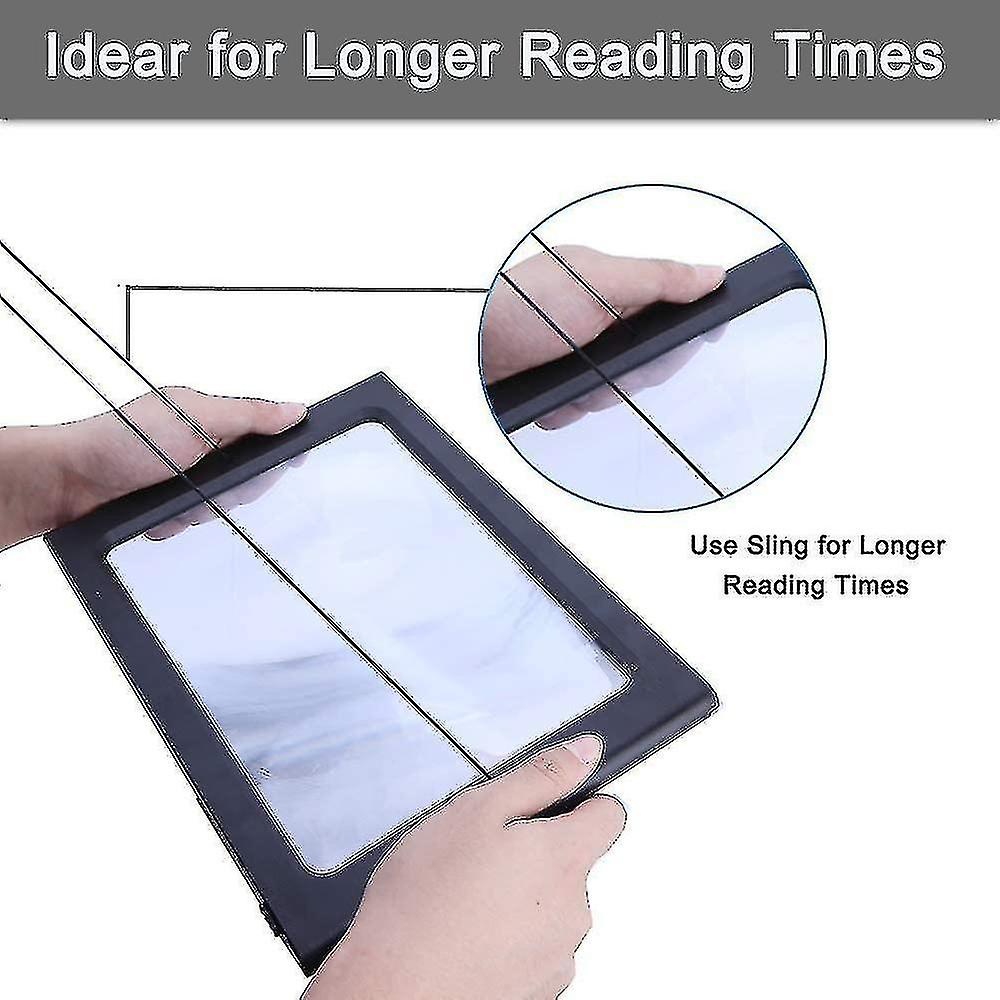 Large A4 Reading Magnifier With Led Lights， 3x Full Page Magnifier Foldable Desk Stand Magnifier Reading Aid