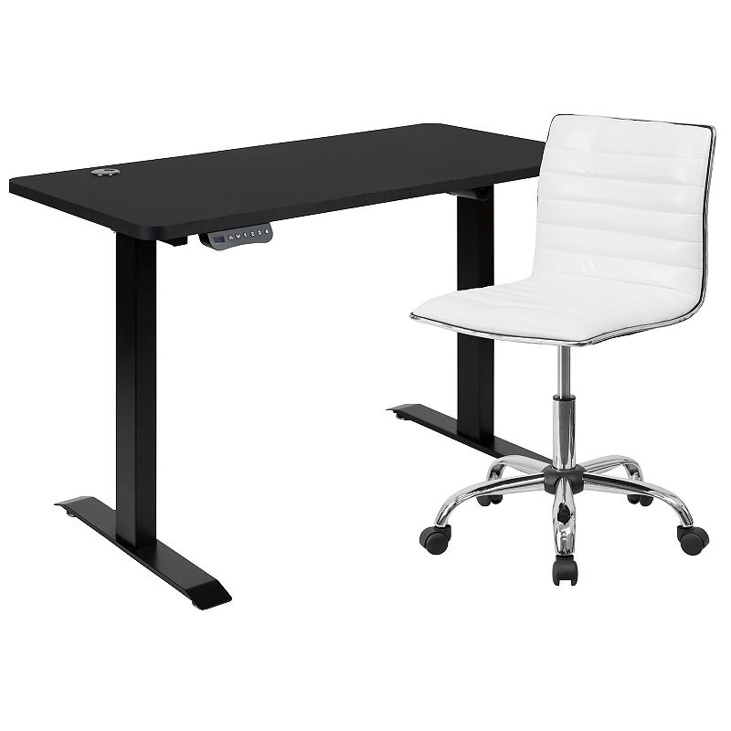 Flash Furniture Park Adjustable Standing Desk and Armless Swivel Office Chair 2-piece Set