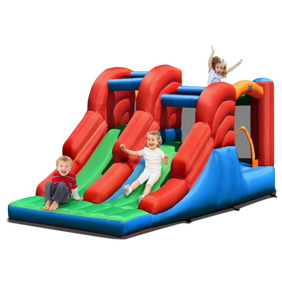 Costway 35720814 3 in 1 Dual Slides Jumping Castle...