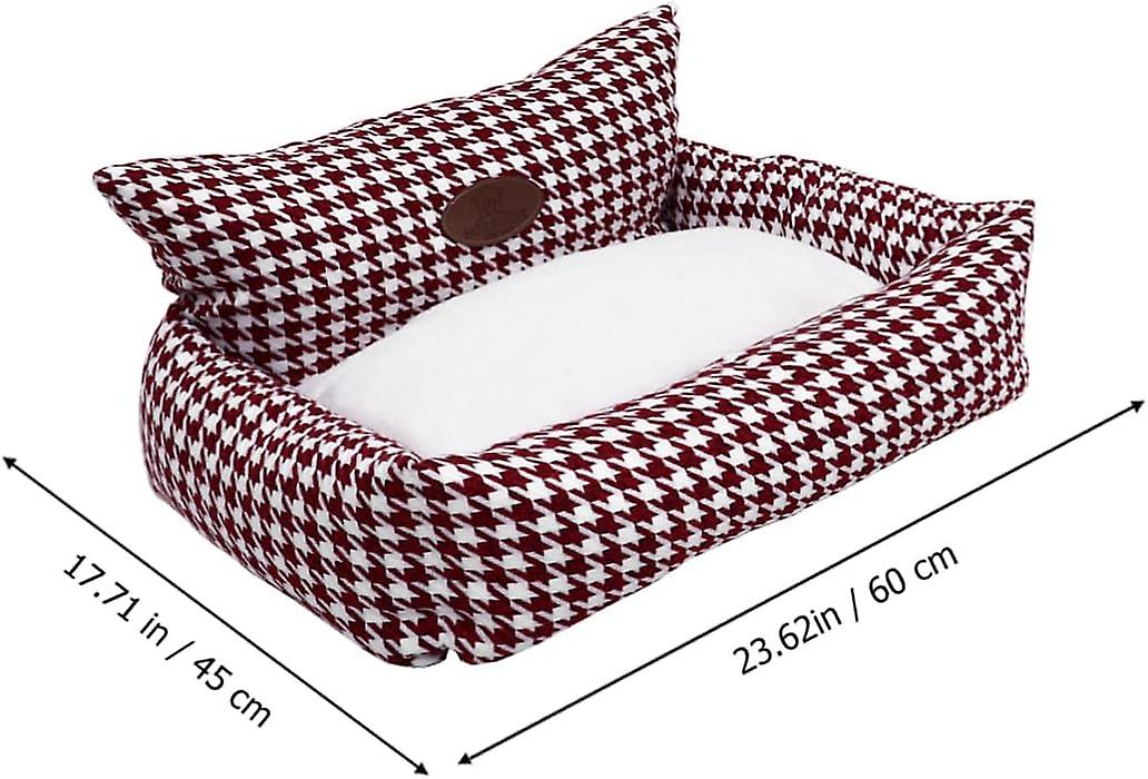 Pet Bed - Dog Bed - Dog Sleeping Bed - Warm Pet Mat - Christmas Dog Bed - Warm Dog Bed - Comfortable Plush Bed，red