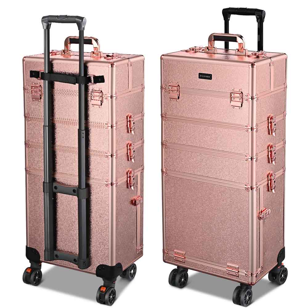 Byootique Rose Rolling Makeup Case with Drawers 4in1