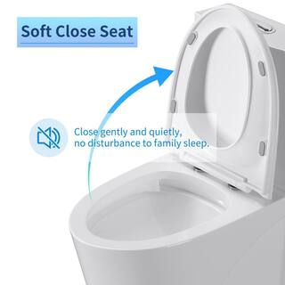 UPIKER Modern 12 in. Rough-In 1-piece 1.27 GPF Dual Flush Elongated Toilet in White Seat Included UP2210TOW1854