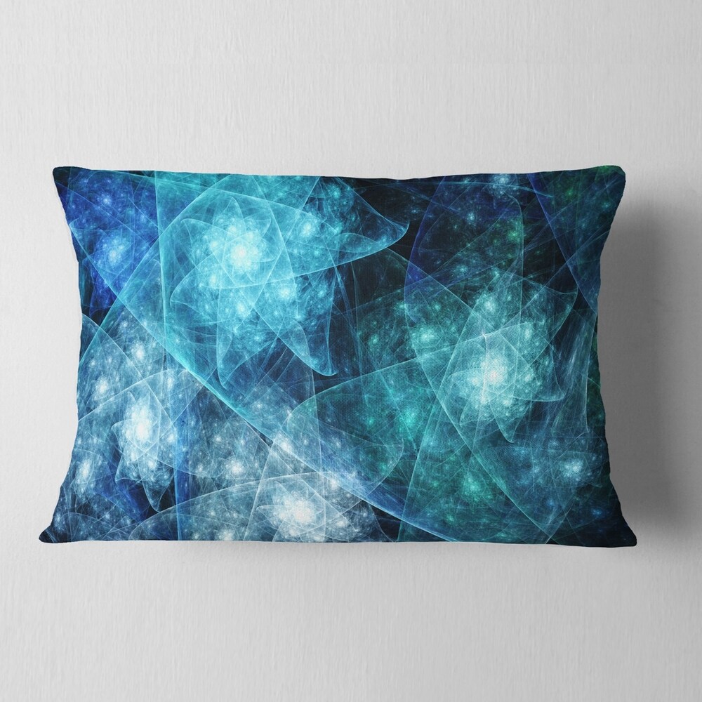 Designart 'Blue Rotating Polyhedron' Abstract Throw Pillow