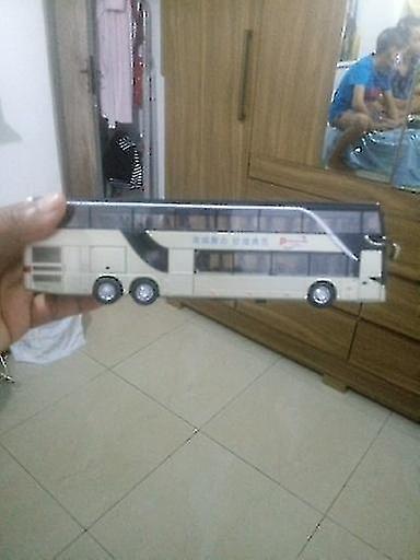 Alloy Pull Back Bus Model High Imitation Double Sightseeing Flash Toy Vehicle Gold