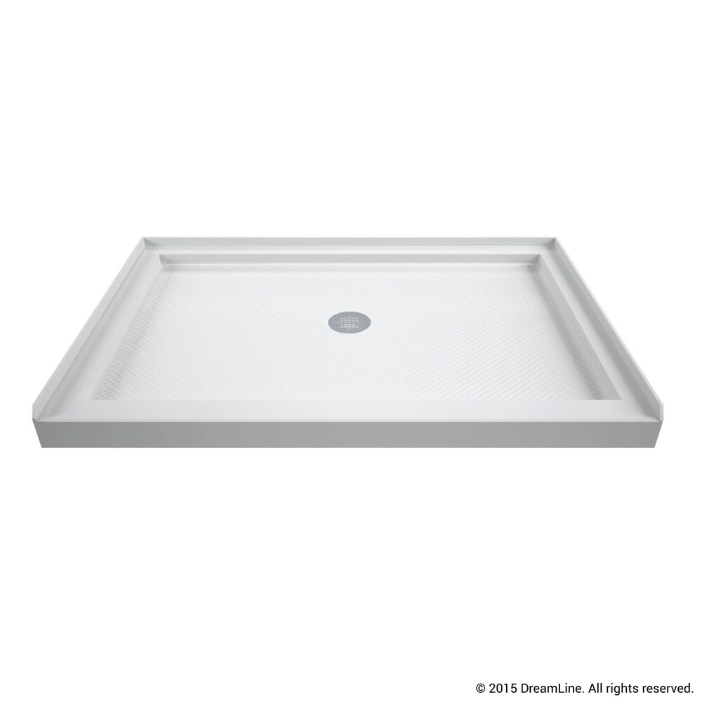 DreamLine 36 in. D x 48 in. W x 76 3/4 in. H Single Threshold Shower Base and Acrylic Backwall Kit   36\