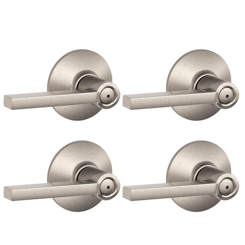 Schlage Callington Bright Brass Passage HallCloset Door Handle with Brookshire Trim F40V LAT 619 4P