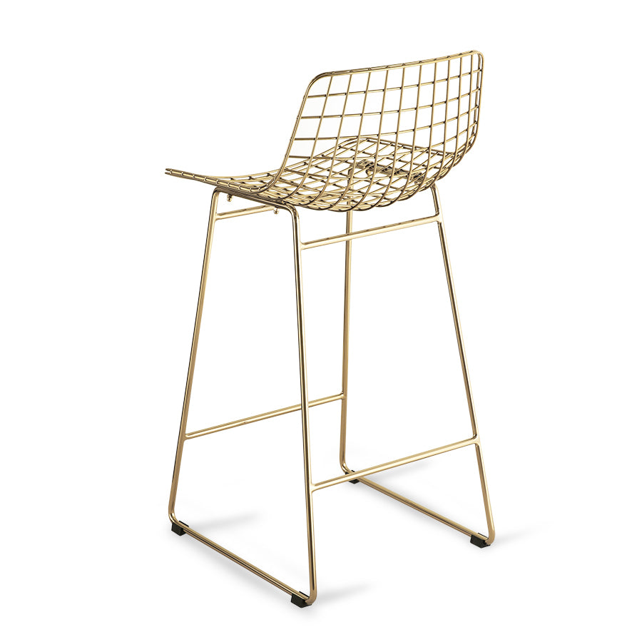 Metal wire bar/counter stool - brass