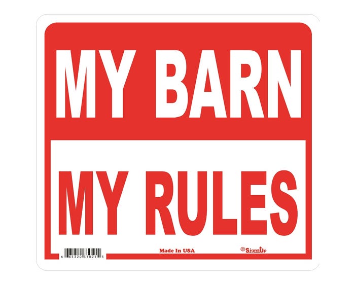 Signs Up My Barn My rules 31021