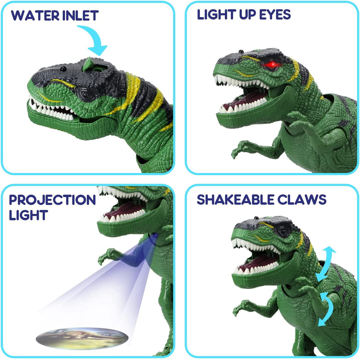 TOY Life Dinosaur Toys for Kids， Remote Control Dinosaur Toys for Kids 3 4 5 6 7 8+， T-rex Dinosaur Toys， Light Up， Realistic Roaring Sound and Spray， Walking Dinosaur Toys， Dinosaur Robot Toy for Boys