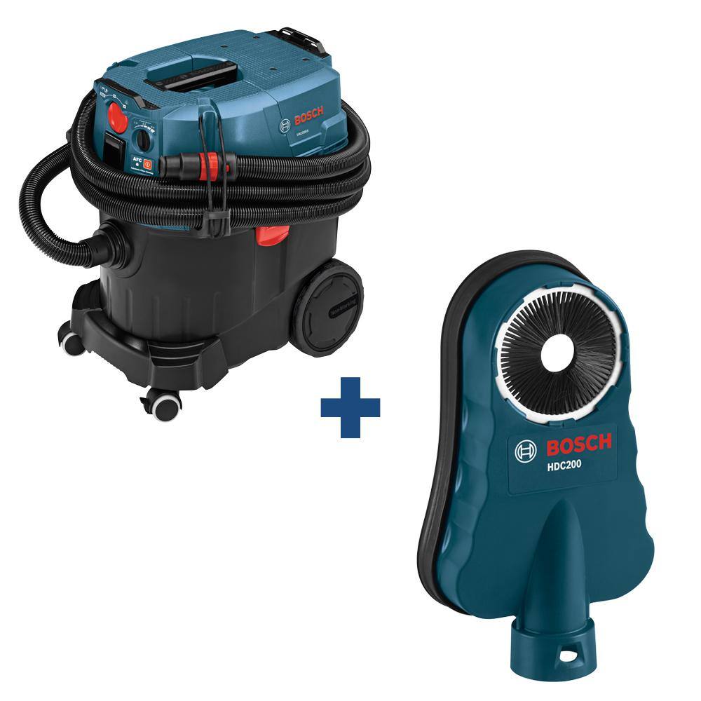 Bosch 9 Gal. Corded WetDry Dust Extractor Vacuum with HEPA Filter and Bonus SDS-Max and SDS-Plus Universal Dust Attachment VAC090AH+HDC200