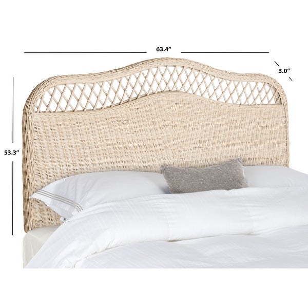 SAFAVIEH Sephina White Washed Rattan Headboard (Queen) - - 14428249