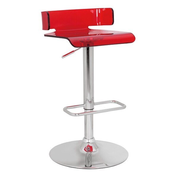 Clear And Chrome Swivel Adjustable Bar Stool