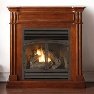 Duluth Forge Dual Fuel Ventless Gas Fireplace - 32000 BTU T-Stat Control Autumn Spice Finish 170122