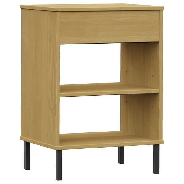 vidaXL Solid Wood Pine Console Cabinet with Metal Legs OSLO Table Multi Colors - 19.7