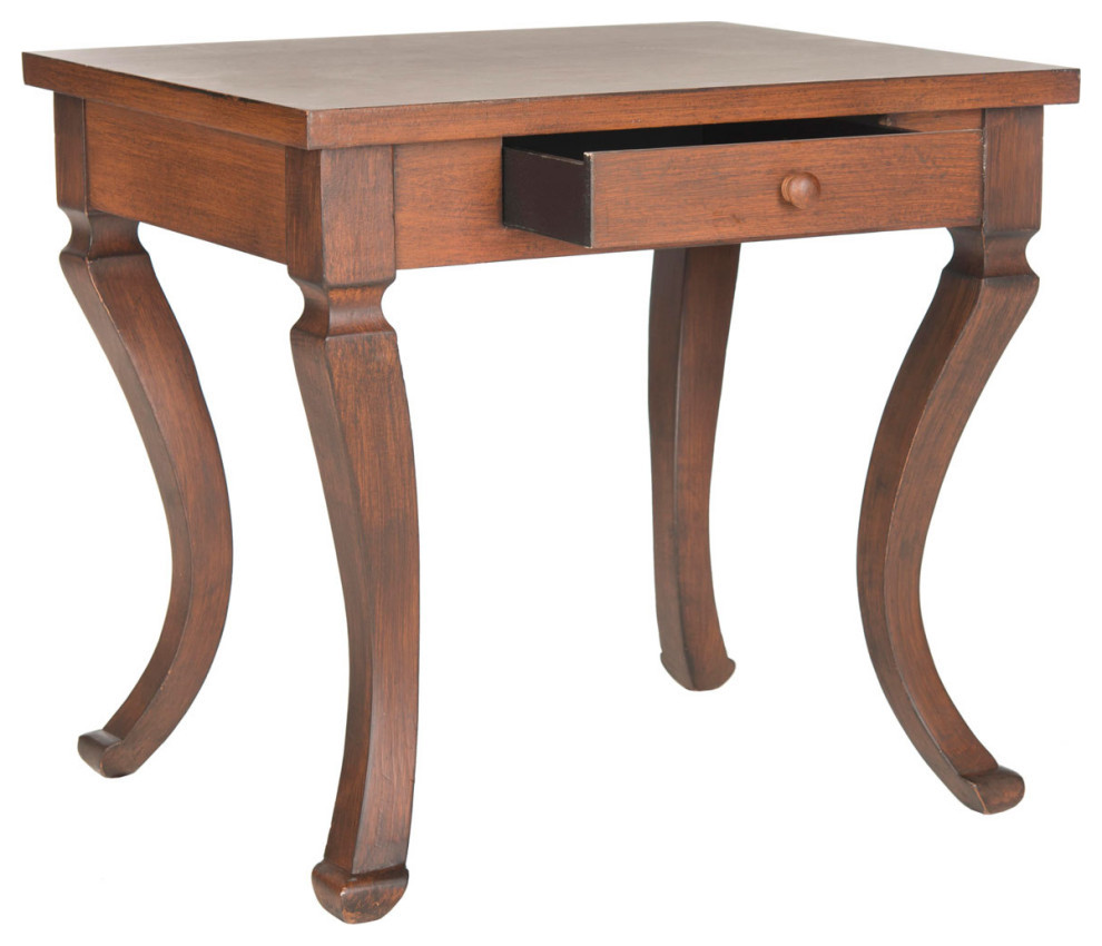 Baker One Drawer Storage Side Table Brown   Traditional   Side Tables And End Tables   by AED Luxury Home Decor  Houzz