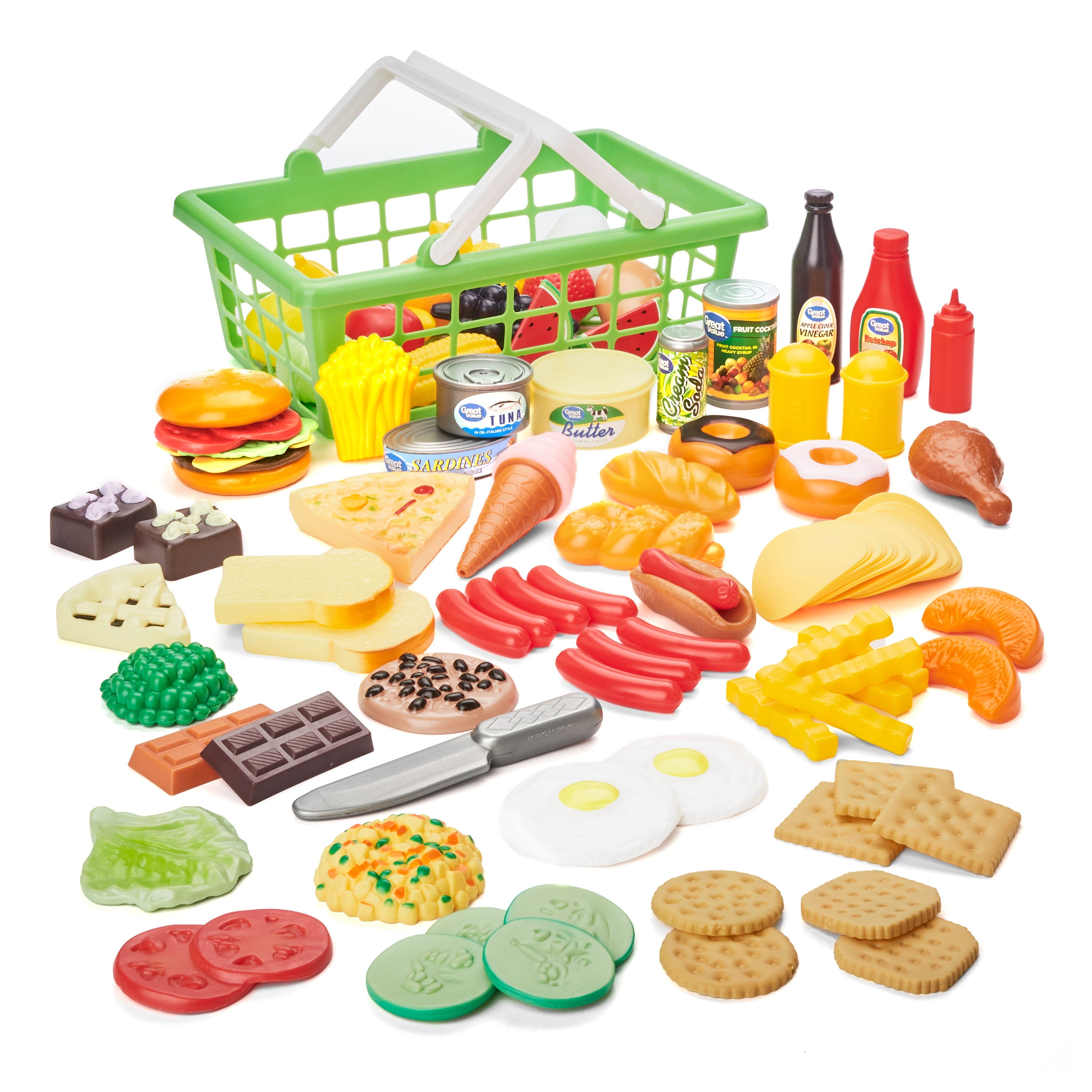 Kid Connection Play Food Basket, 100 Pieces